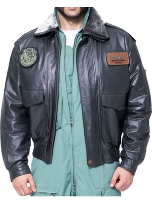 Crew Turk CAT3A Deri Pilot Montu Kül Grisi DC