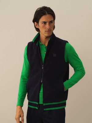 Xint Erkek Lacivert Pamuk Dokulu Regular Fit Yelek