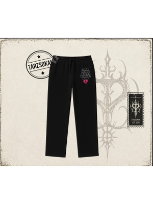 Tarzsokak Unisex Just Enjoy Unisex Baggy Eşofman Altı Beyaz