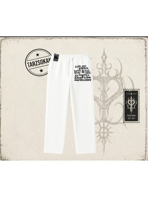 Tarzsokak Unisex Ksg Kids See Ghosts Unisex Baggy Eşofman Altı Beyaz