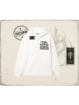 Tarzsokak Unisex Ksg Kids See Ghosts Oversize Unisex Hırka & Çeket Fermuarlı Sweatshirt Beyaz
