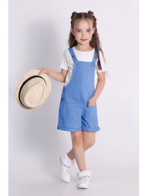 Dmb Boys & Girls Pamuk Tişört ve Gabardin Kız Çocuk Şortlu Tulum 2'li Takım