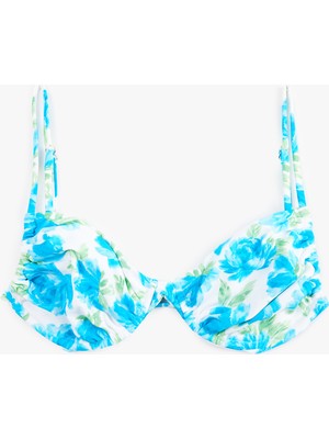 Koton Büzgülü Çiçekli Balenli Bikini Üstü