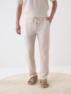 Xint Erkek Naturel Keten Karışımlı Regular Fit Sweat Pantolon
