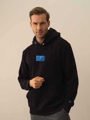 Xint Erkek Siyah Pamuk Dokulu Regular Fit Sweatshirt