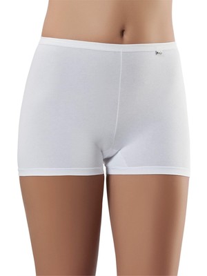 Obje Kadın Beyaz Likra Cotton Boxer