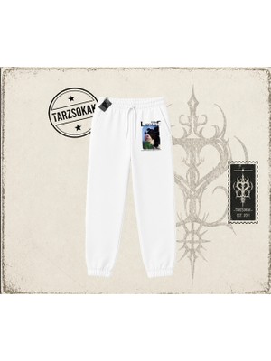 Tarzsokak Unisex Layful Unisex Jogger Eşofman Altı Beyaz