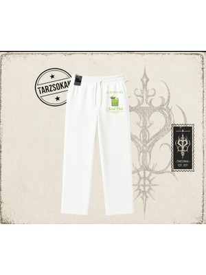 Tarzsokak Unisex Kuzu Kulağı Unisex Baggy Eşofman Altı Beyaz