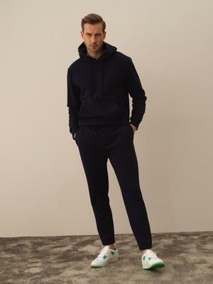 Xint Erkek Lacivert Pamuk Dokulu Regular Fit Sweat Pantolon