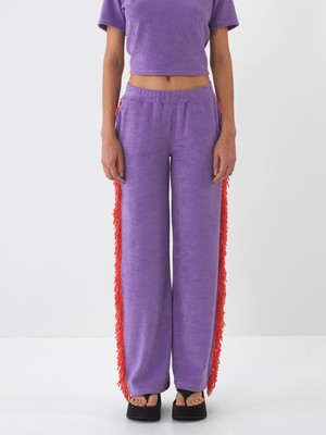 Xint Kadın Lila Pamuk Dokulu Regular Fit Sweat Pantolon