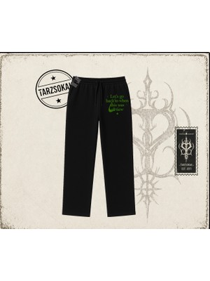 Tarzsokak Unisex Let's Go Back Unisex Baggy Eşofman Altı Beyaz