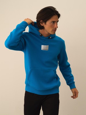 Xint Erkek Mavi Pamuk Dokulu Regular Fit Sweatshirt