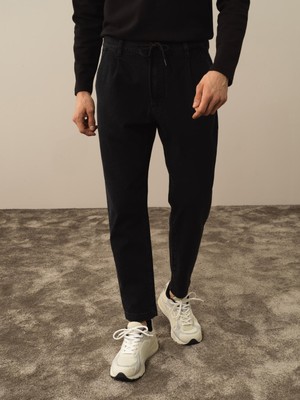 Xint Erkek Siyah Pamuk Dokulu Regular Fit Jogger Pantolon
