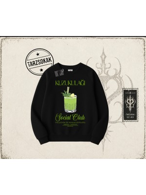 Tarzsokak Unisex Kuzu Kulağı Oversize Unisex Bisiklet Yaka Sweatshirt Beyaz