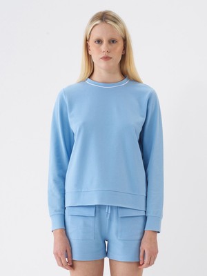 Xint Kadın Mavi Pamuk Dokulu Regular Fit Sweatshirt