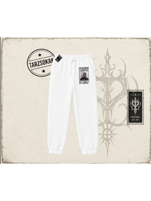 Tarzsokak Unisex Look Mom I Can Fly Unisex Jogger Eşofman Altı Beyaz
