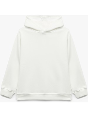 Koton Pamuklu Uzun Kollu Kapşonlu Şardonlu Oversize Sweatshirt