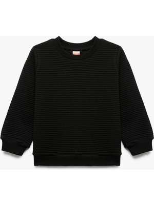 Koton Uzun Kollu Bisiklet Yaka Basic Sweatshirt