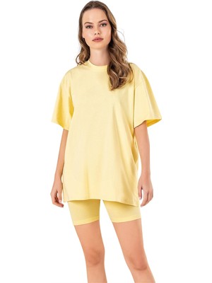 Obje Kadın Sarı Oversize T-Shirt