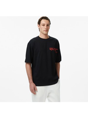 United4 Unıted4 Regular Fit Erkek Siyah T-Shirt