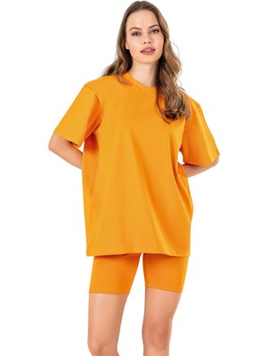 Obje Kadın Turuncu Oversize T-Shirt