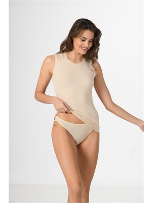 Obje Kadın Ten Cotton Sıfır Kol Atlet
