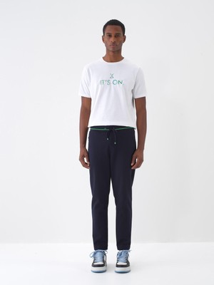 Xint Erkek Lacivert Pamuk Dokulu Regular Fit Sweat Pantolon