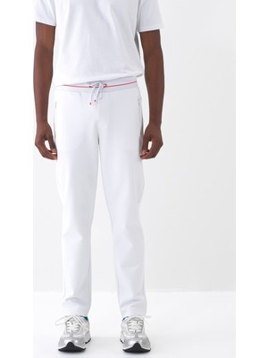Xint Erkek Beyaz Pamuk Dokulu Regular Fit Sweat Pantolon