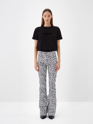 Kadın Siyah Pamuk Dokulu Slim Fit Pantolon