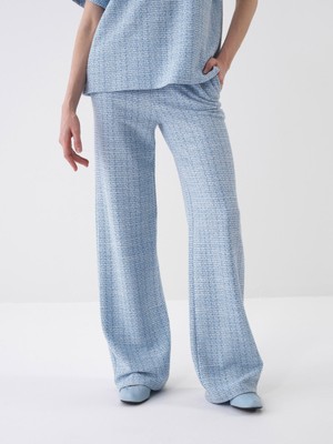 Xint Kadın Mavi Pamuk Dokulu Oversize Sweat Pantolon