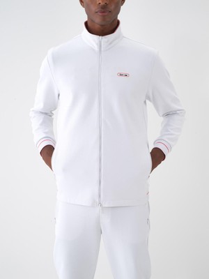 Xint Erkek Beyaz Pamuk Dokulu Regular Fit Sweat Mont