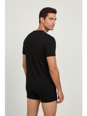 Obje Erkek Siyah Paragon Sıfır Yaka Yarım Kol Tshirt