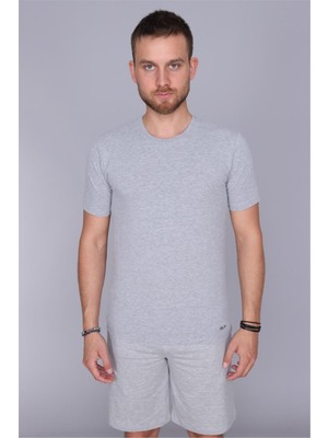 Obje Erkek Gri Paragon Sıfır Yaka Yarım Kol Tshirt