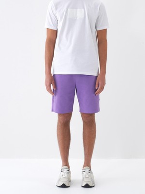 Xint Erkek Lila Pamuk Dokulu Slim Fit Şort