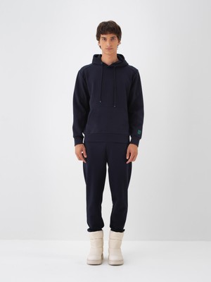 Erkek Lacivert Pamuk Dokulu Regular Fit Sweatshirt