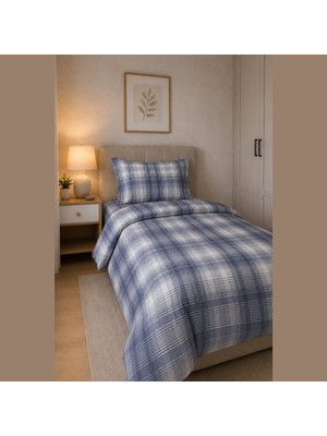 Freyja Home %100 Pamuk Tek Kişilik Lastikli Çarşaflı Nevresim Takımı | Gri Geometrik