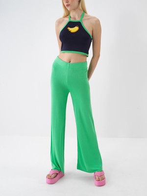 Xint Kadın Yeşil Doğal Dökümlü Regular Fit Pantolon