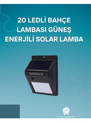 İlk El Grup  Hareket Sensörlü Solar Lamba | 120° Algılama Açısı, 3-4 Metre Mesafe, Suya Dayanıklı LED