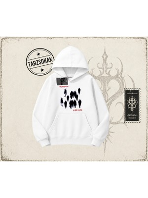 Tarzsokak Unisex No Depth Oversize Unisex Kapşonlu Sweatshirt Beyaz