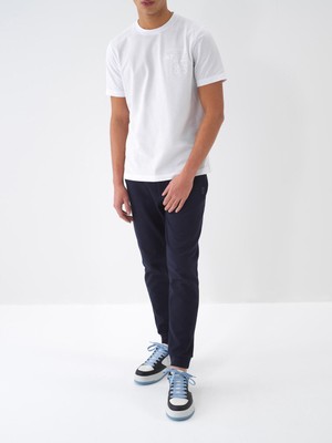 Xint Erkek Lacivert Pamuk Dokulu Regular Fit Jogger