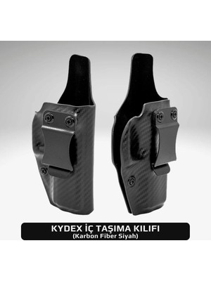 Kılınç 2000 Mega/light Sağ Kydex Silah Kılıfı Iç Taşıma / Kadife Kaplı / Mat Siyah