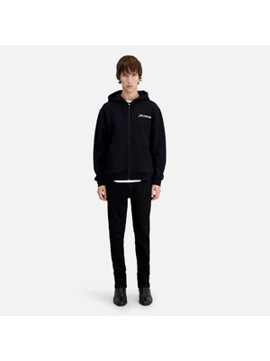 The Kooples Erkek Baskılı Fermuarlı Siyah Sweatshırt