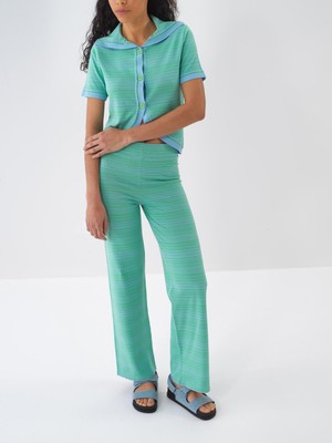 Xint Kadın Mavi Doğal Dökümlü Regular Fit Pantolon