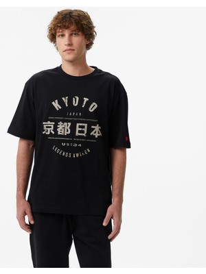 United4 Unıted4 Regular Fit Erkek Siyah T-Shirt