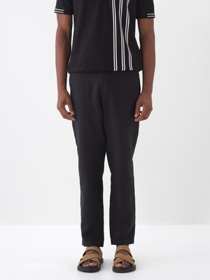 Xint Erkek Siyah %100 Keten Regular Fit Pantolon