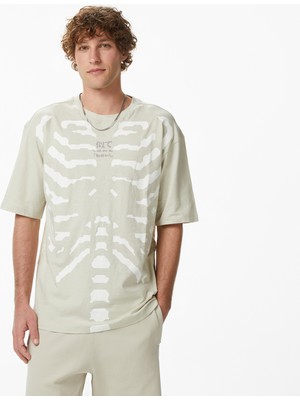 United4 Unıted4 Regular Fit Erkek Krem T-Shirt