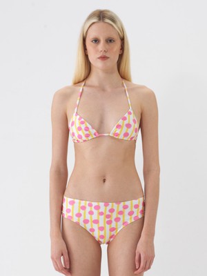 Xint Kadın Pembe Doğal Dökümlü Slim Fit Bikini Üstü