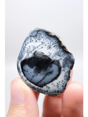 Healcrystal Mistik Dendritik Opal | Derin Mavi ve Kar Beyazı Merlinit, 29G