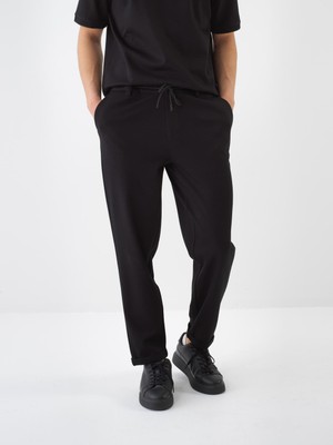 Xint Erkek Siyah Doğal Dökümlü Regular Fit Jogger