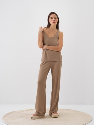 Xint Kadın Camel Pamuk Dokulu Regular Fit Atlet